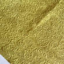 Load image into Gallery viewer, Yellow Floral Print Leather