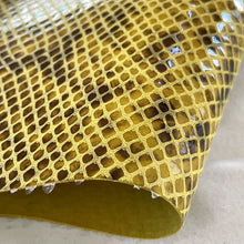 Load image into Gallery viewer, Yellow Glossy Snake Pattern Leather