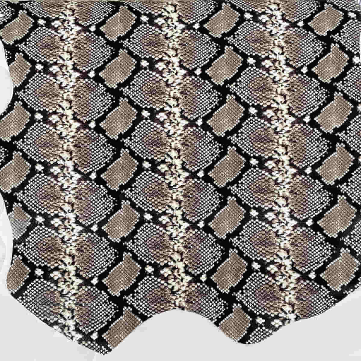 Beige-Gray Python Pattern Leather | Exotic Prints | Leathercosmos ...