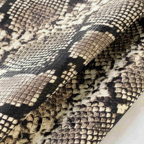 Products Beige-Gray Python Pattern Leather
