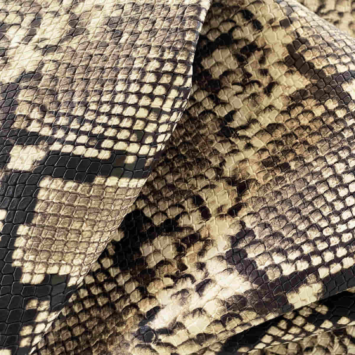 Beige-Gray Python Pattern Leather | Exotic Prints | Leathercosmos ...