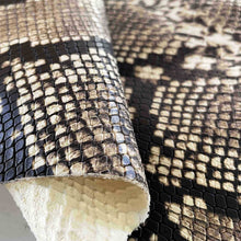 Load image into Gallery viewer, Beige-Gray Python Pattern Leather
