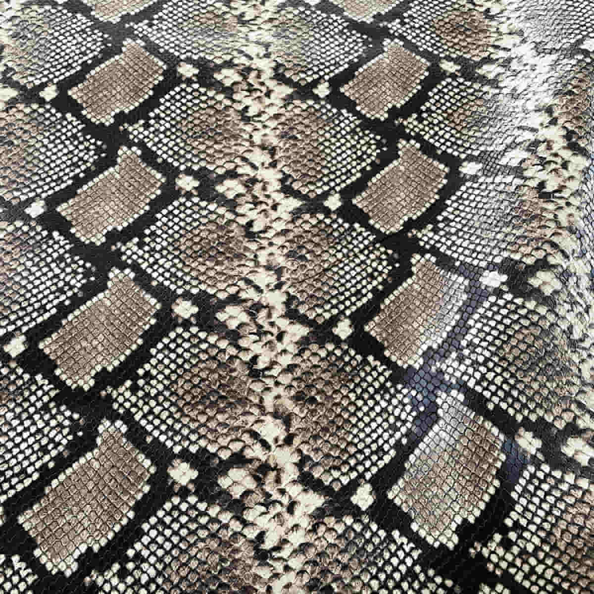 Beige-Gray Python Pattern Leather | Exotic Prints | Leathercosmos ...