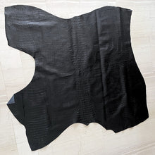 Load image into Gallery viewer, Black Croco Print Split Calf Leather
