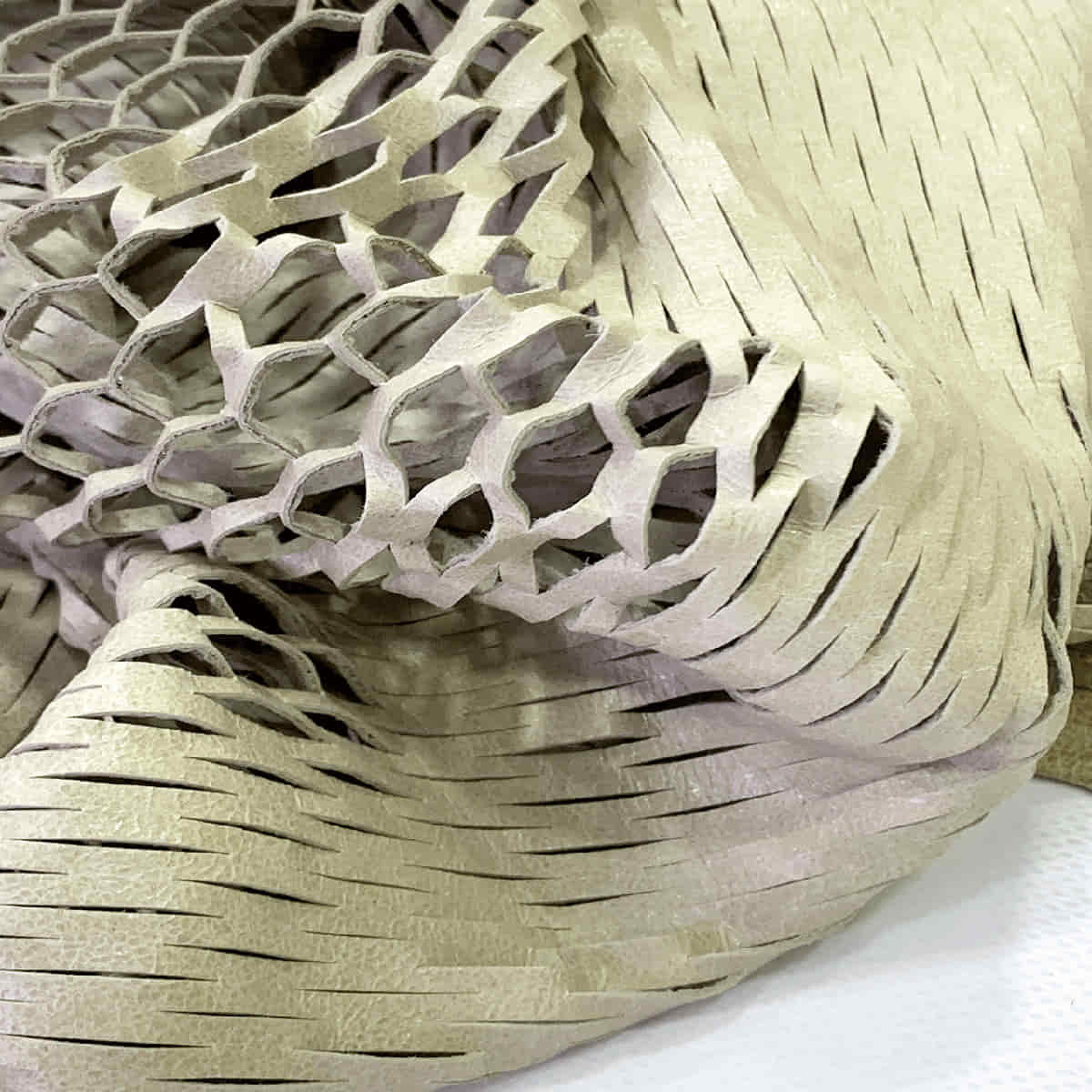 Cut Fishnets Beige Fish net Lasercut Leather | Engraved Leather | Leathercosmos ...