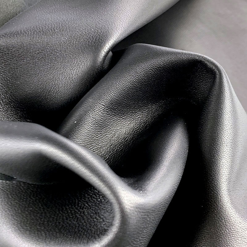 Black Lambskin Leather | Soft Italian Leather | Leathercosmos