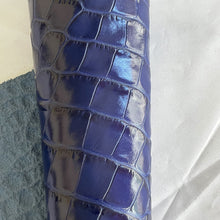 Load image into Gallery viewer, Blue Embossed Croco Print Leather 
