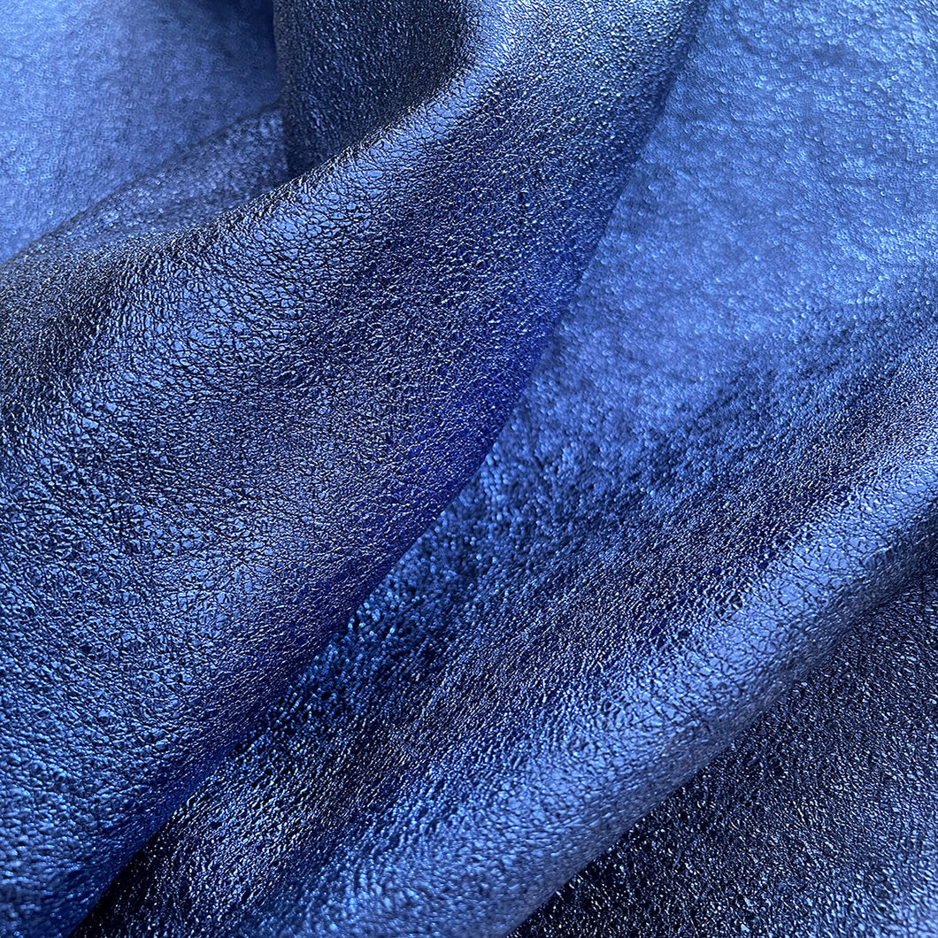 Blue Metallic Leather