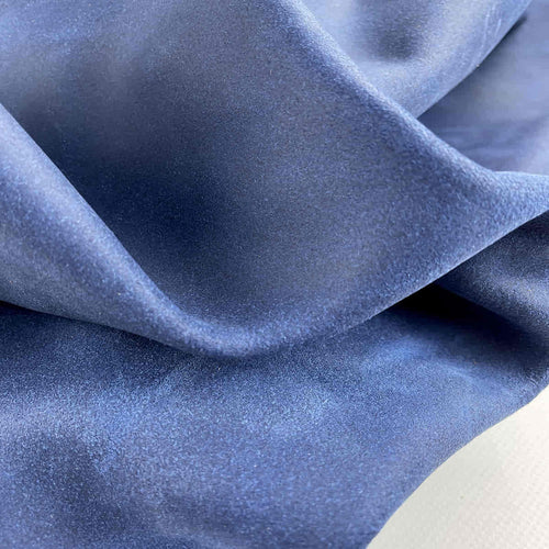 Blue Waxed Suede Leather