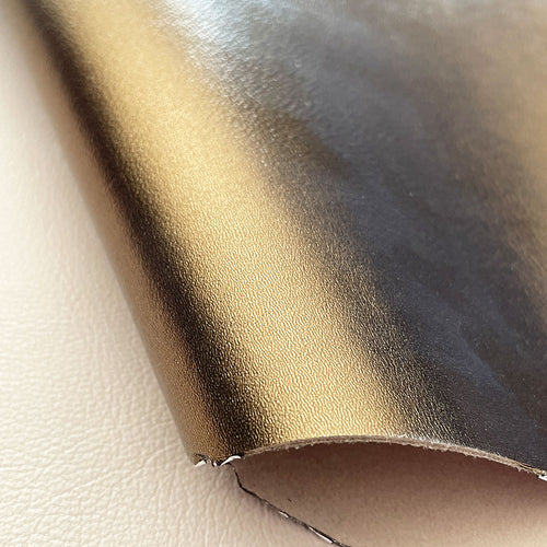 Bronze Foil Metallic Leather Piece Cutting 2.5-3.0 Oz Genuine