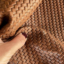 Load image into Gallery viewer, Brown Woven Pattern Leather
