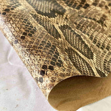 Load image into Gallery viewer, Cognac Brown Python Pattern Leather
