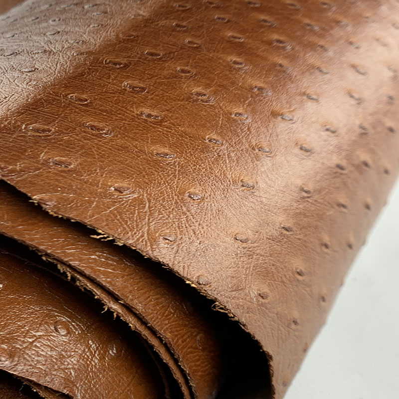 ostrich print leather
