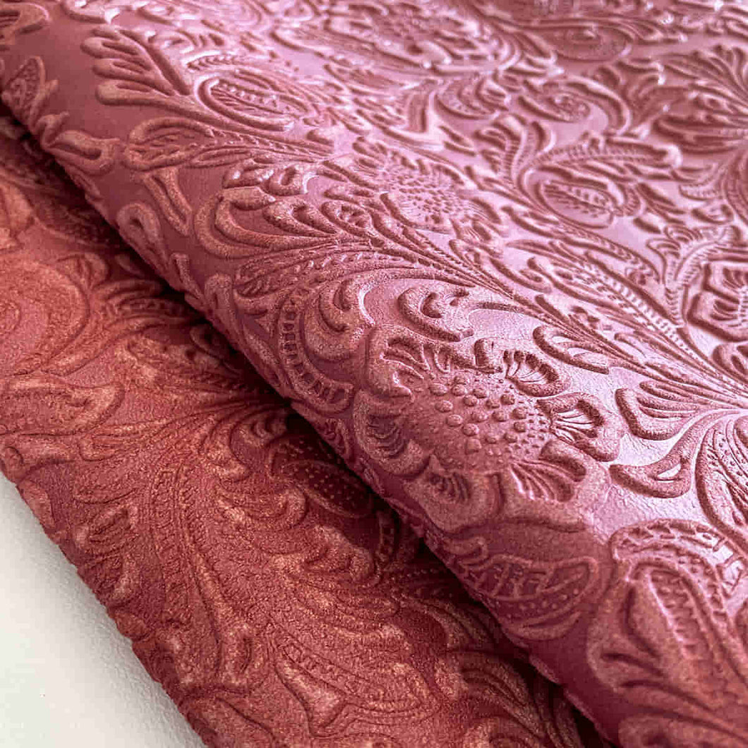 Dusty Rose Floral Leather