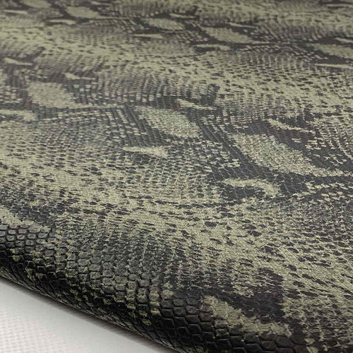 Green Snake print matte Leather