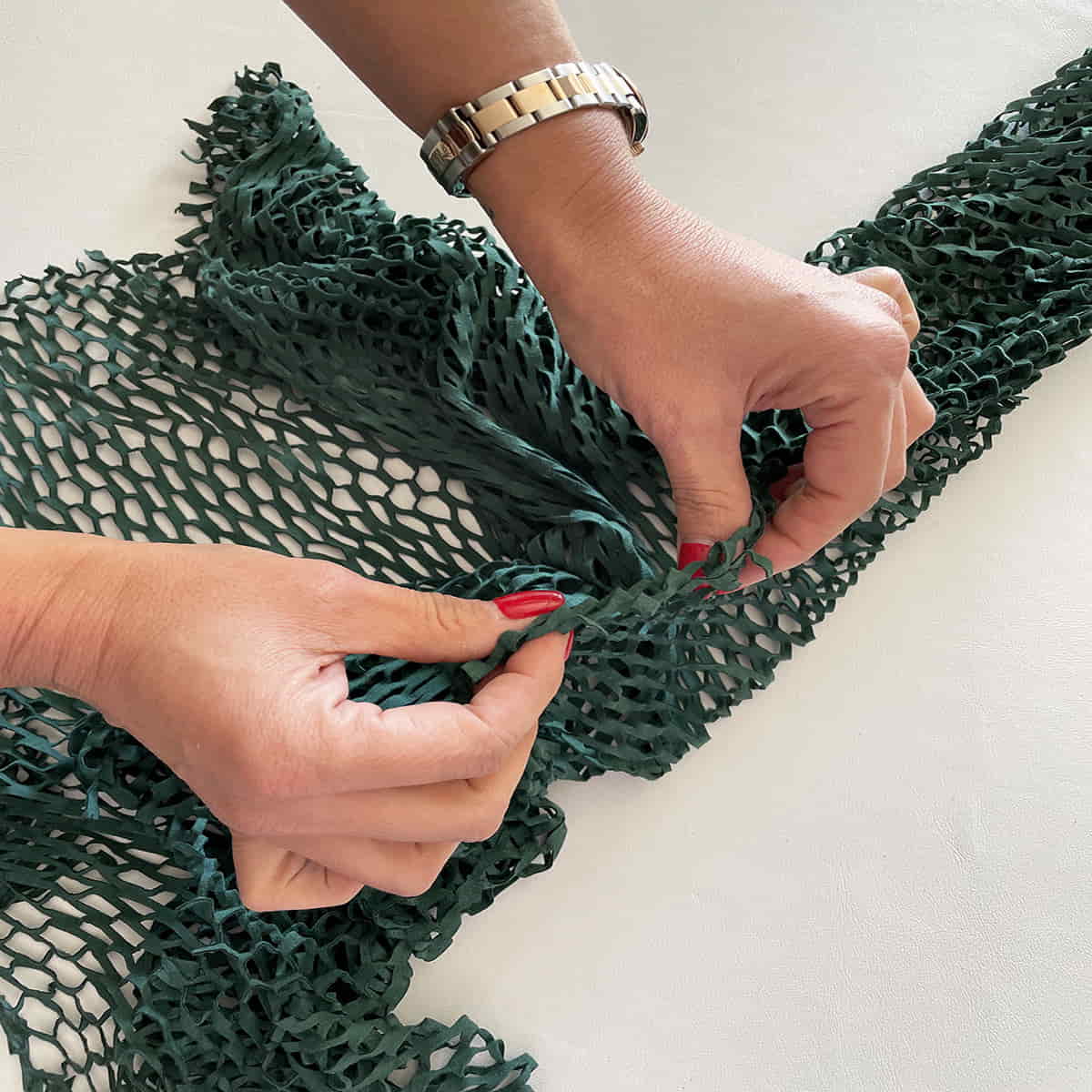 Cut Fishnets Green Fishnet Laser cut Leather | Italian Leather | Leathercosmos ...