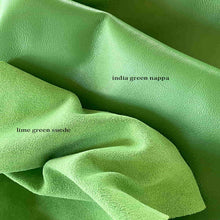 Load image into Gallery viewer, Split Suede Leather and Green nappa
