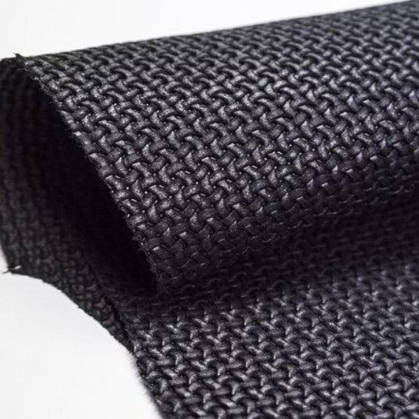 Black Basket Weave Leather