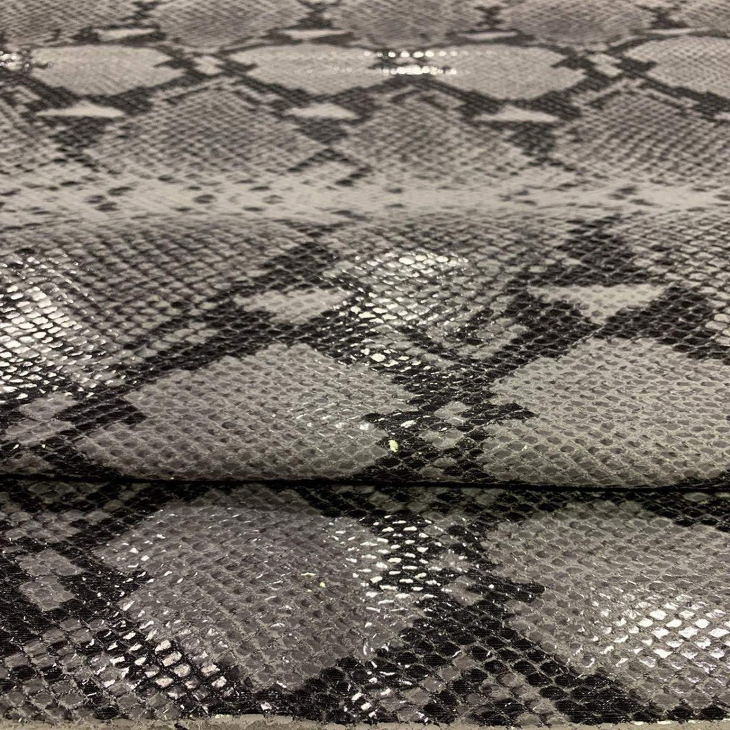 Grey Python Snake Print – Leather Cosmos