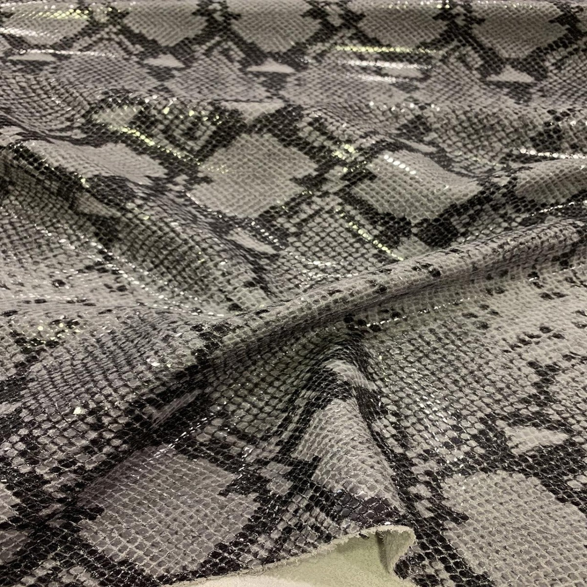 Grey Python Snake Print – Leather Cosmos