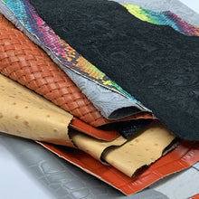 Load image into Gallery viewer, Stamped&amp;Printed leather scraps 1kg

