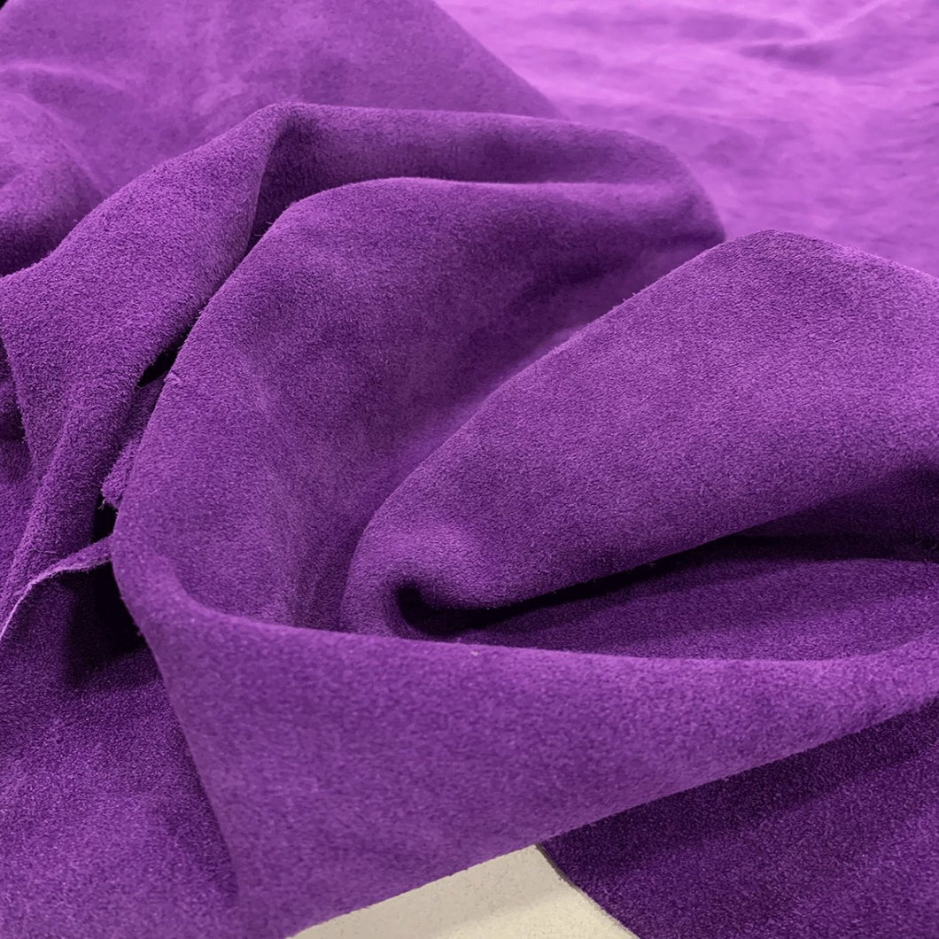 Real Purple Split Suede Leather