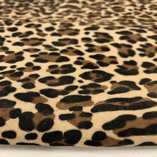 Beige Leopard Print Ponyskin