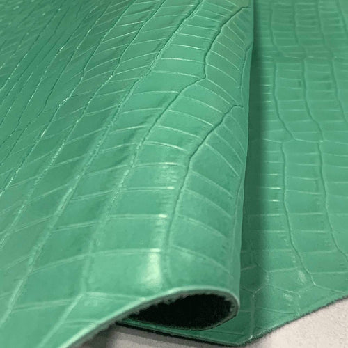 Mint Croco Print Leather