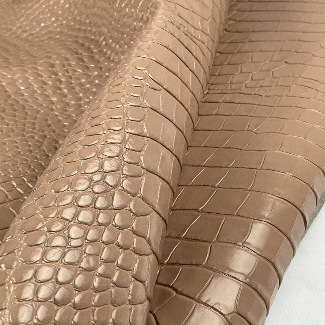 Nude Croco Print Leather