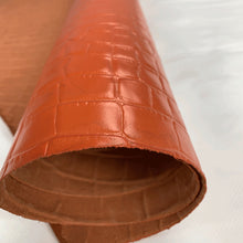 Load image into Gallery viewer, Papaya Croco Print Leather
