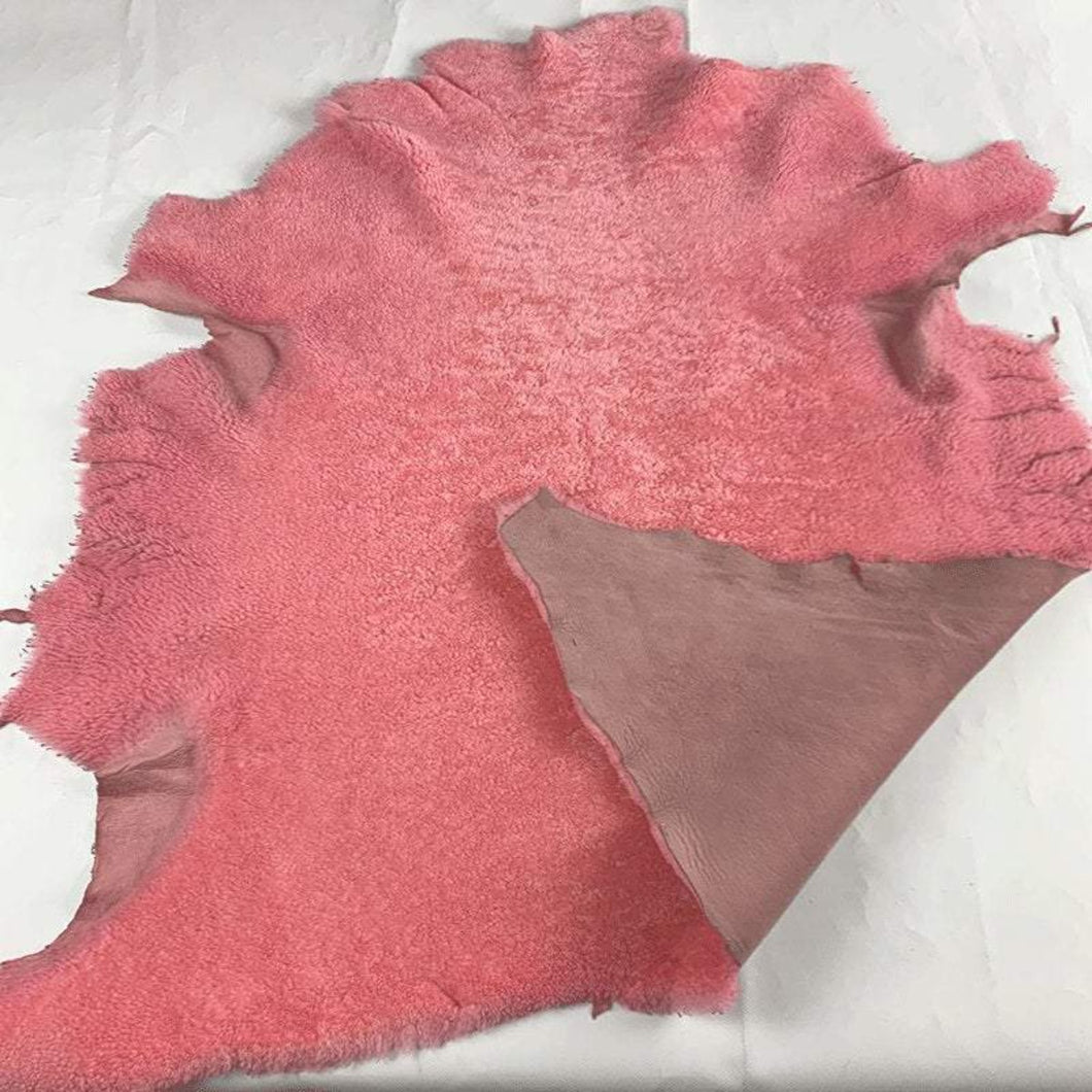 Pink Sheepskin Leather Rug