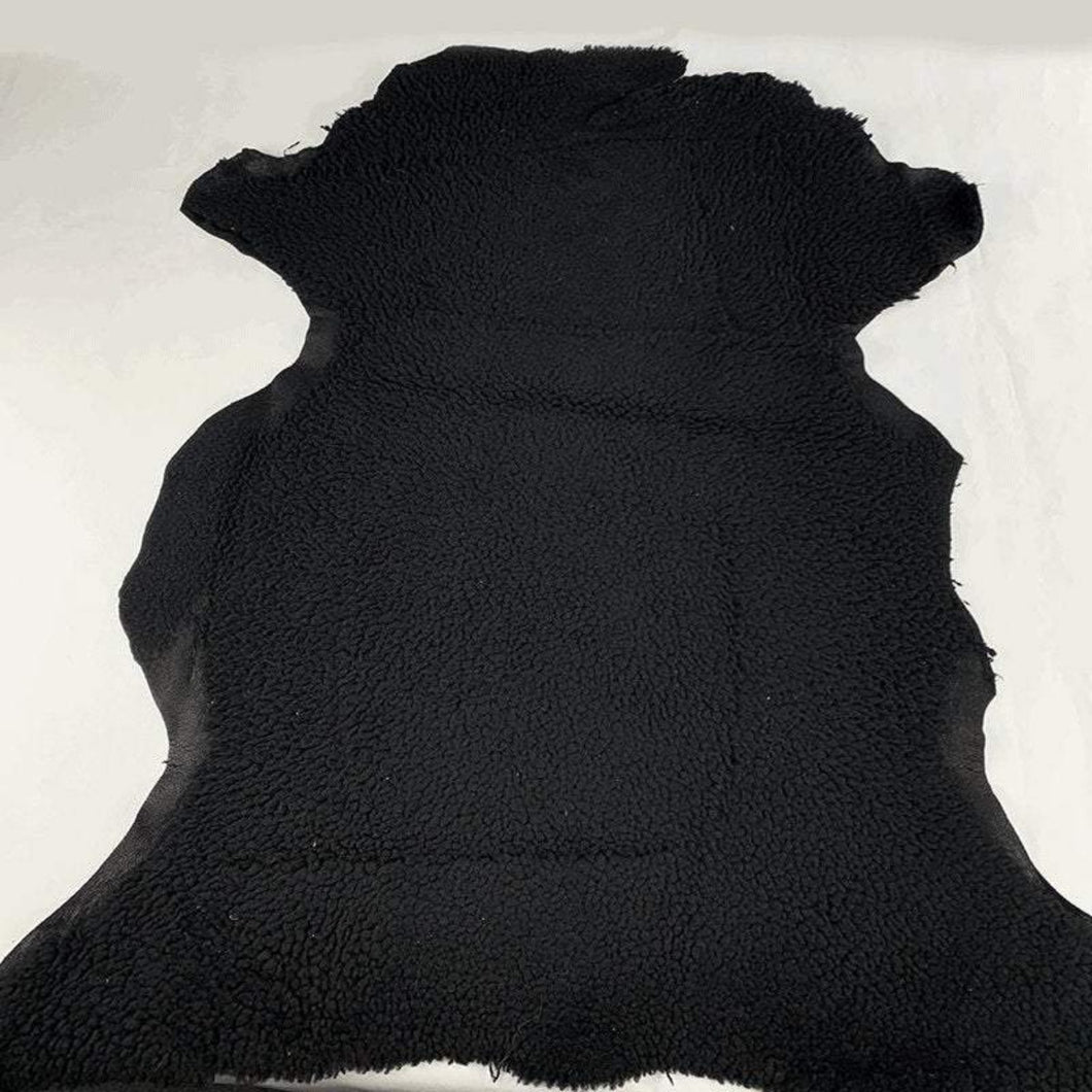 Black Sheepskin Leather Rug