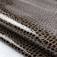 Load image into Gallery viewer, Brown Glossy Snake Print Leather
