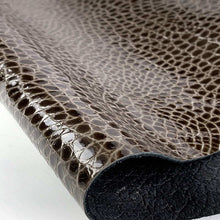 Load image into Gallery viewer, Brown Glossy Snake Print Leather
