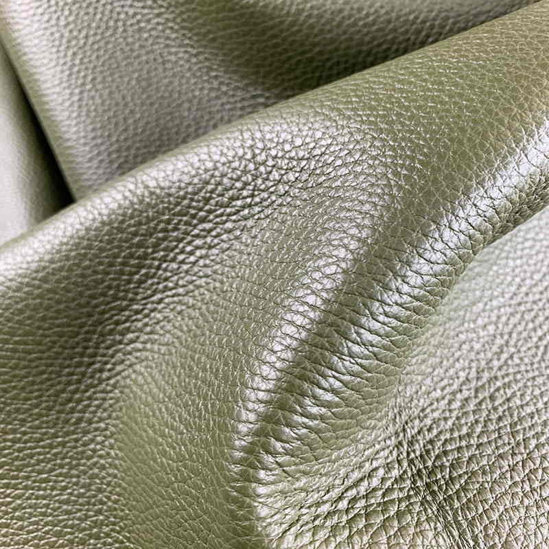 Olive Green Textured Upholstery Leather