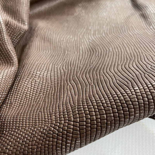 Brown Lizard Print Leather