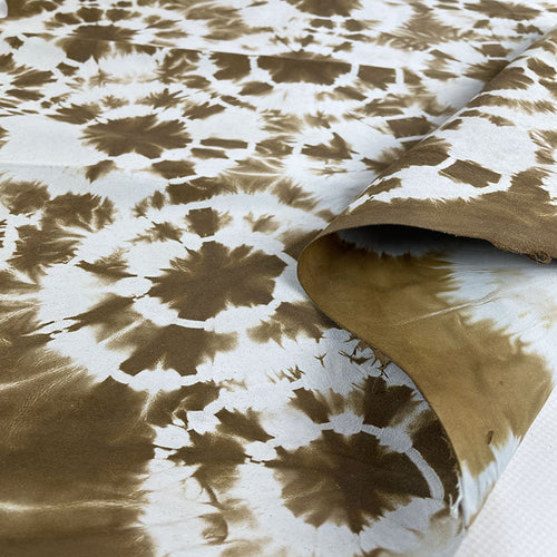 Brown Tie Dye Printed Leather