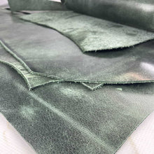 Load image into Gallery viewer, Green Waxed Vegetable Tanned Leather Scraps
