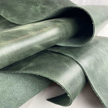 Load image into Gallery viewer, Green Waxed Vegetable Tanned Leather Scraps
