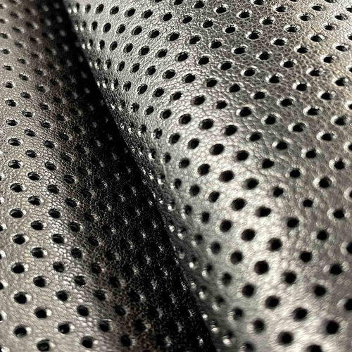 Black Perforated Leather