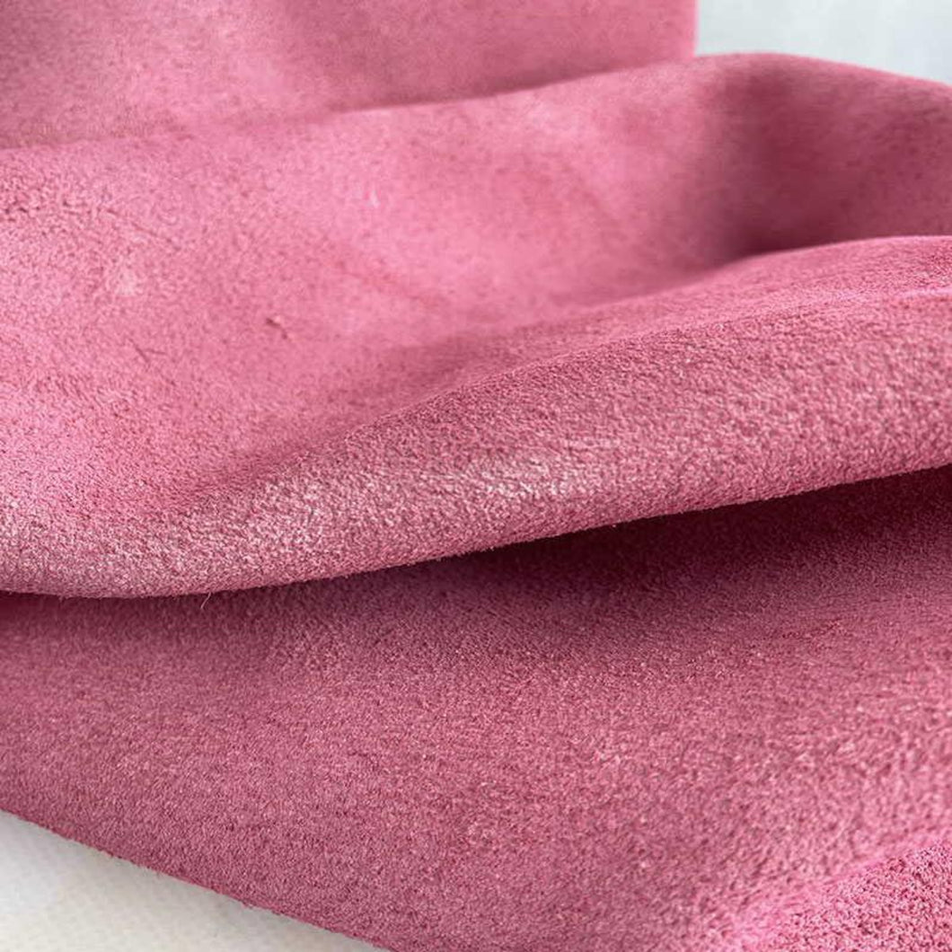 Pink washed suede leather 2mm