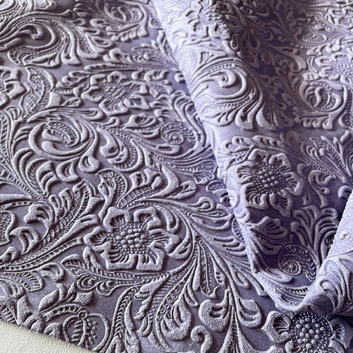 Lilac Floral Print Leather