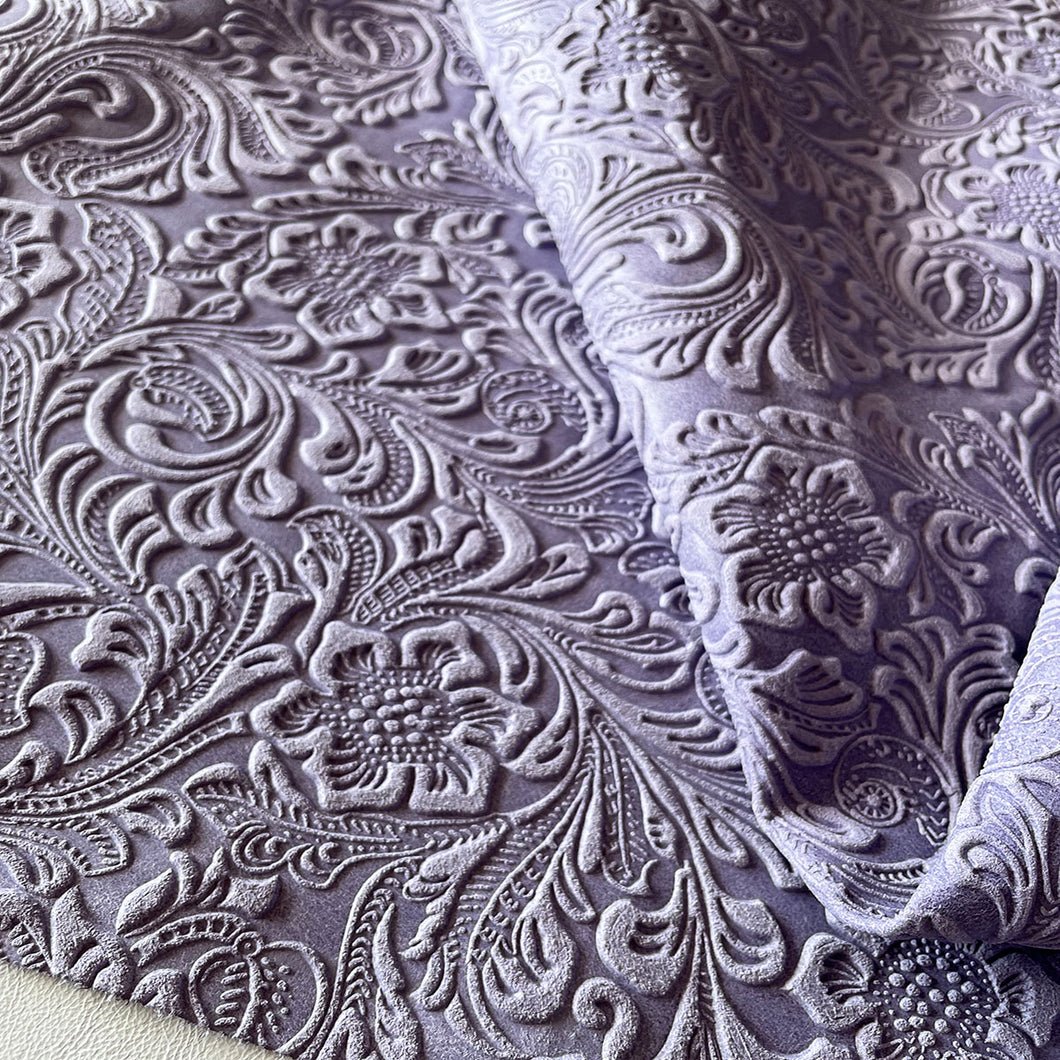 Lilac Floral Print Leather