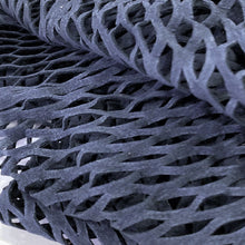 Load image into Gallery viewer, Navy Blue Fishnet Laser cut Leather
