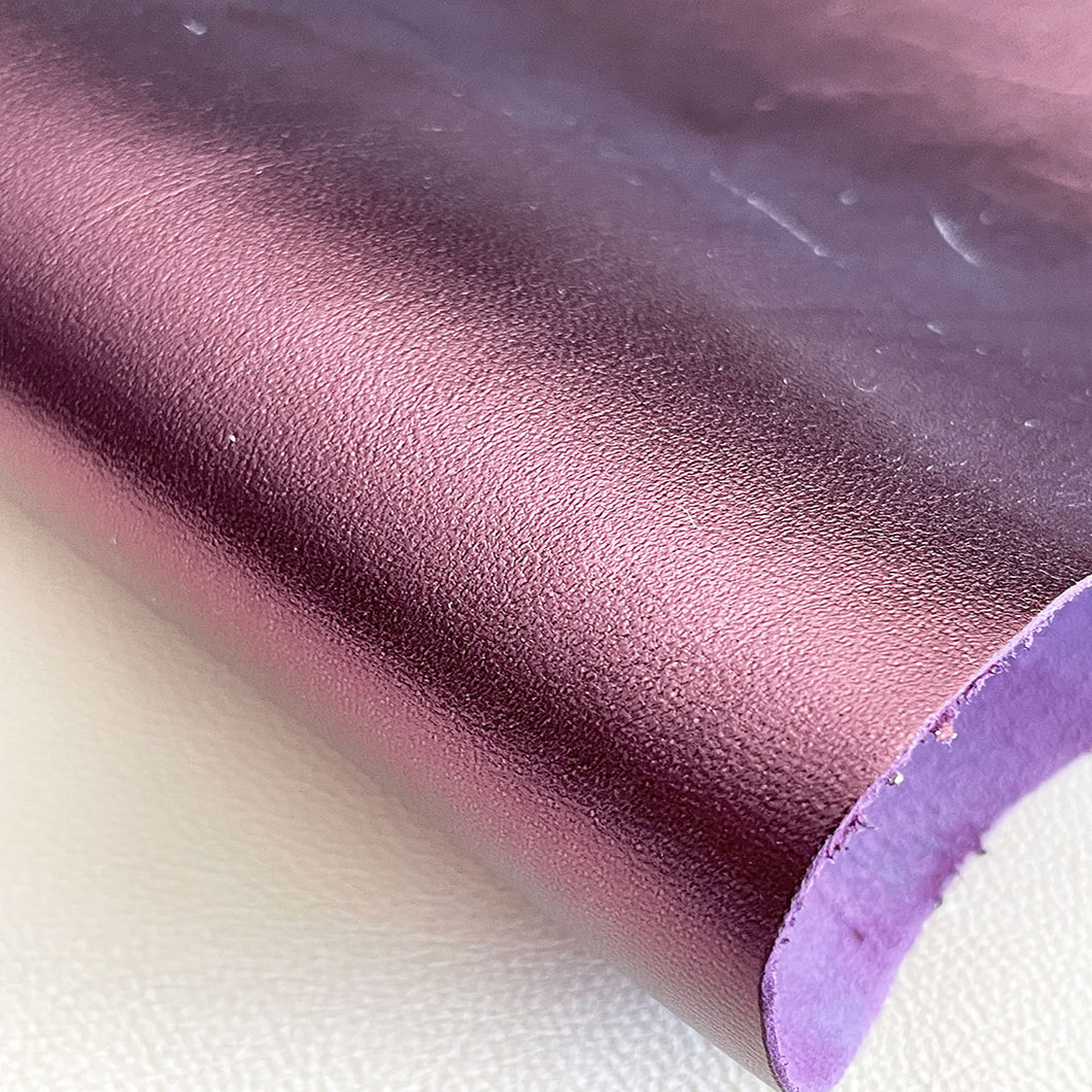 Purple Metallic Leather