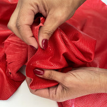 Load image into Gallery viewer, Red Lizard Patterned Leather
