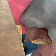 Load image into Gallery viewer, Vegetable tanned waxed leather scraps 2kg 
