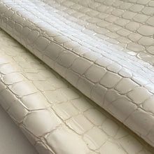 Load image into Gallery viewer, White Croco Patterned Glossy Leather x2
