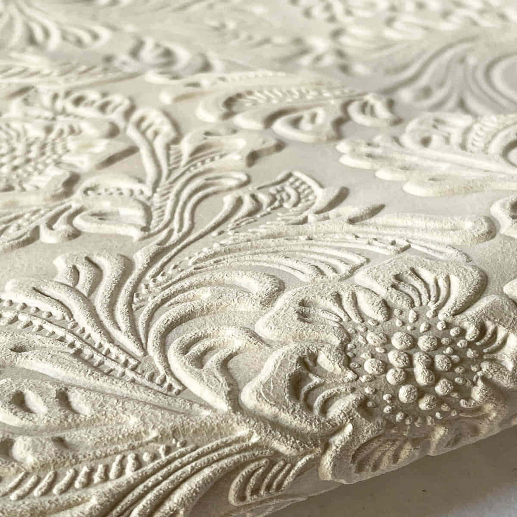White Floral Pattern Leather