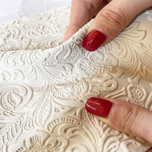Load image into Gallery viewer, White Floral Pattern Leather
